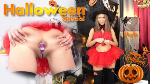 English sub Kin8tengoku KI-3943 Halloween Special / Skyla Halloween Special Let's Play With Anal On Halloween Skyla / Skyla